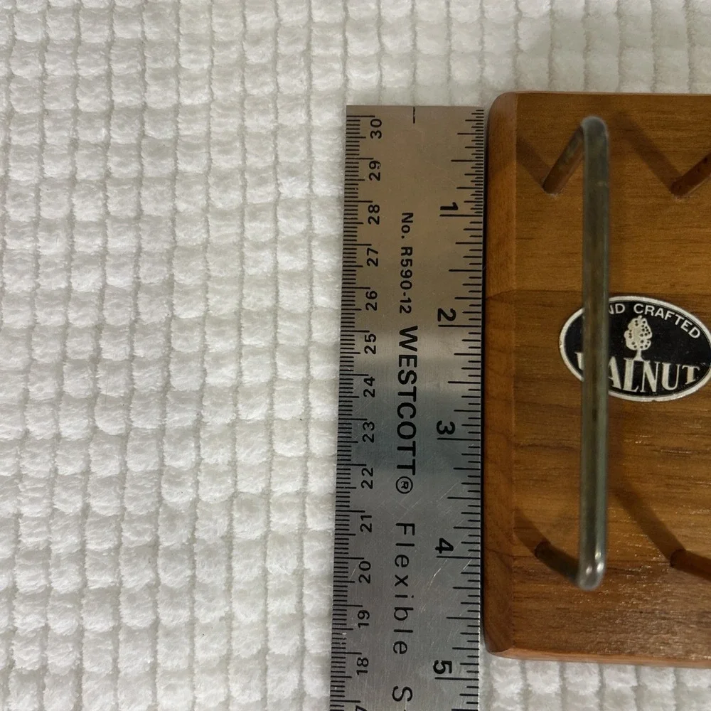 Vintage Hand Crafted Walnut Wooden Dresser Valet Desk Organizer 10